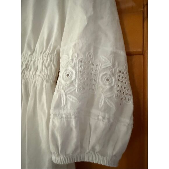 GAP White Boho Eyelet Embroidered Cotton Dress – Small - Picture 4 of 13